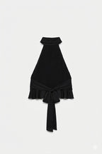 CNSRD 004 — Black Tiered Ruffle Halter